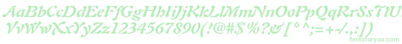 AuriolltstdBolditalic Font – Green Fonts on White Background