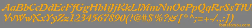 AuriolltstdBolditalic Font – Orange Fonts on Gray Background