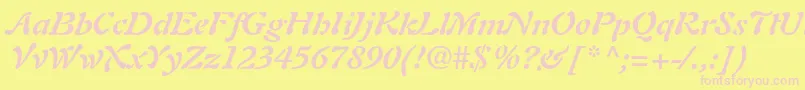 AuriolltstdBolditalic Font – Pink Fonts on Yellow Background