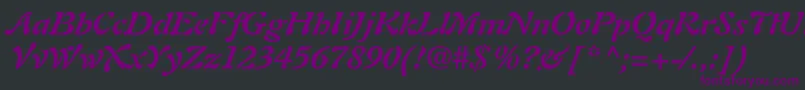 AuriolltstdBolditalic Font – Purple Fonts on Black Background