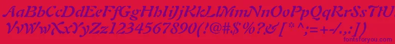 AuriolltstdBolditalic Font – Purple Fonts on Red Background