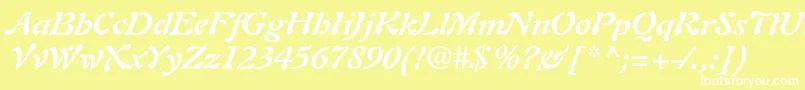 AuriolltstdBolditalic Font – White Fonts on Yellow Background