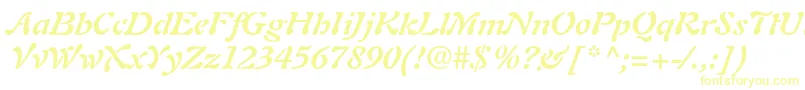 AuriolltstdBolditalic Font – Yellow Fonts on White Background