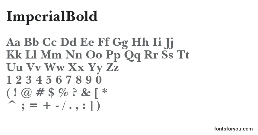 Шрифт ImperialBold – алфавит, цифры, специальные символы