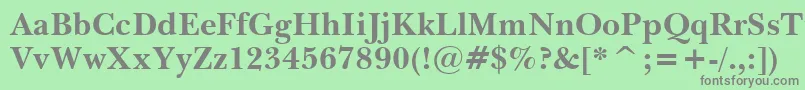 フォントImperialBold – 緑の背景に灰色の文字