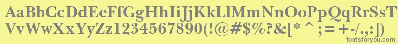 フォントImperialBold – 黄色の背景に灰色の文字