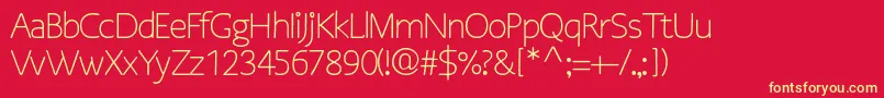 OsgoodsansRegular Font – Yellow Fonts on Red Background