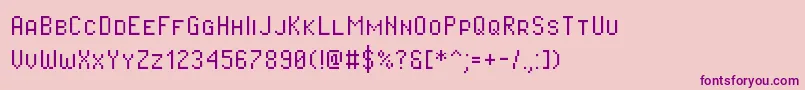 フォントPixeloperatorsc – ピンクの背景に紫のフォント
