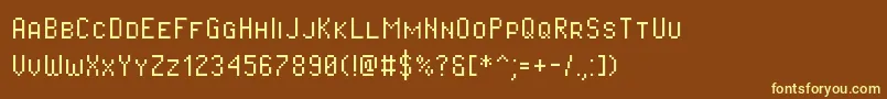 フォントPixeloperatorsc – 黄色のフォント、茶色の背景