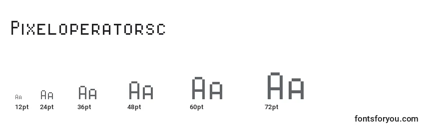 Größen der Schriftart Pixeloperatorsc