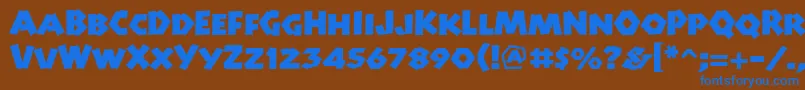 フォントManitolpstd – 茶色の背景に青い文字