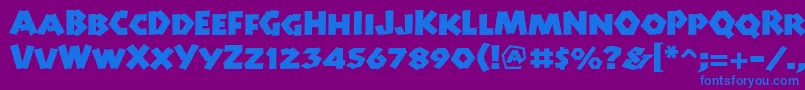 Manitolpstd-Schriftart – Blaue Schriften auf violettem Hintergrund