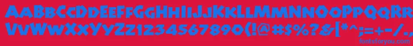 Manitolpstd Font – Blue Fonts on Red Background