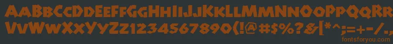 Manitolpstd-fontti – ruskeat fontit mustalla taustalla