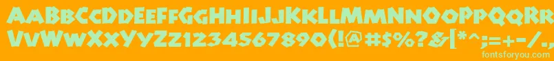 フォントManitolpstd – オレンジの背景に緑のフォント