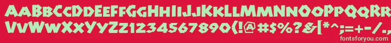 Manitolpstd Font – Green Fonts on Red Background