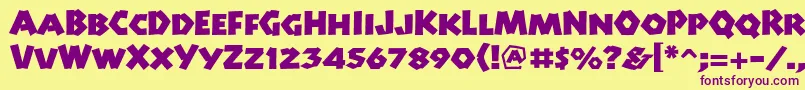 Manitolpstd-Schriftart – Violette Schriften auf gelbem Hintergrund