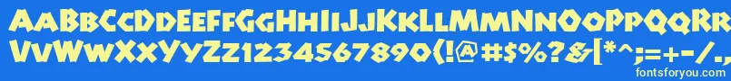 Manitolpstd Font – Yellow Fonts on Blue Background