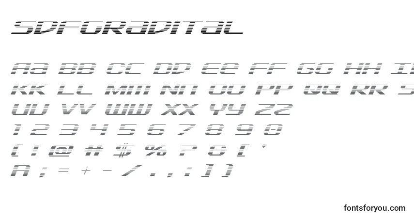 Sdfgradital-fontti – aakkoset, numerot, erikoismerkit