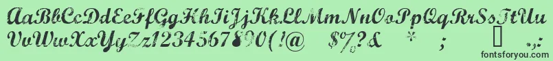 Marcelle Font – Black Fonts on Green Background