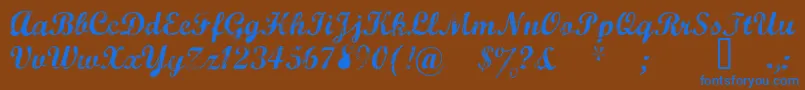 Marcelle Font – Blue Fonts on Brown Background