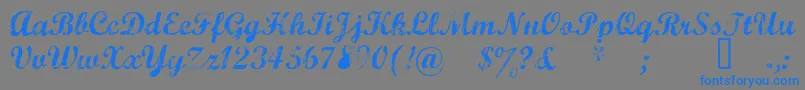 Marcelle-Schriftart – Blaue Schriften auf grauem Hintergrund