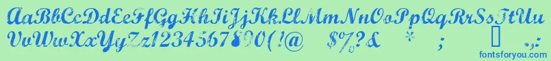 Marcelle Font – Blue Fonts on Green Background