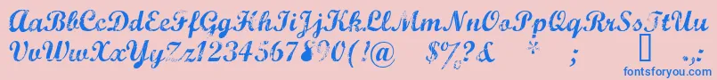 Marcelle Font – Blue Fonts on Pink Background