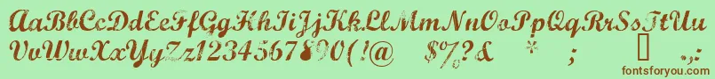 Marcelle Font – Brown Fonts on Green Background