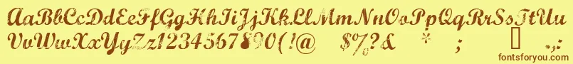 Marcelle Font – Brown Fonts on Yellow Background