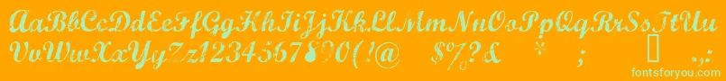 Marcelle Font – Green Fonts on Orange Background