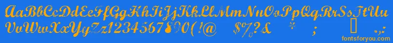 Marcelle Font – Orange Fonts on Blue Background