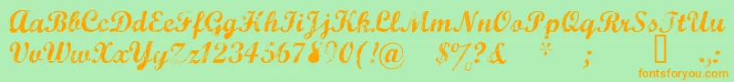 Marcelle Font – Orange Fonts on Green Background