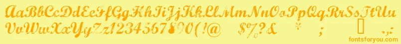 Marcelle Font – Orange Fonts on Yellow Background