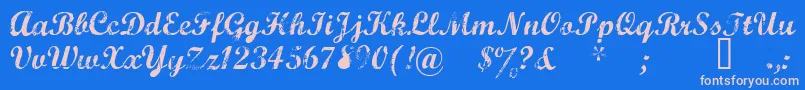 Marcelle Font – Pink Fonts on Blue Background
