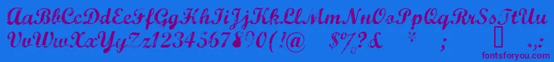 Marcelle-Schriftart – Violette Schriften auf blauem Hintergrund