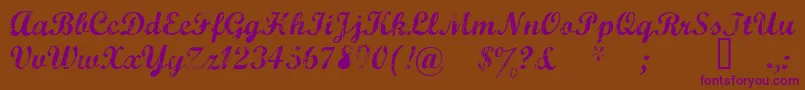 Marcelle-Schriftart – Violette Schriften auf braunem Hintergrund