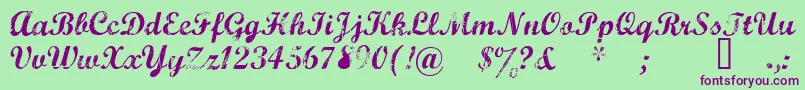 Marcelle Font – Purple Fonts on Green Background