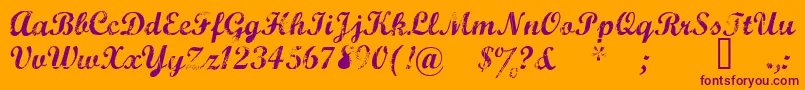 Marcelle Font – Purple Fonts on Orange Background