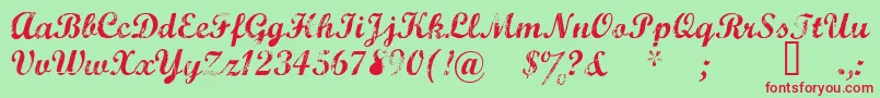 Marcelle Font – Red Fonts on Green Background