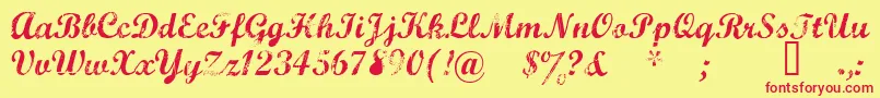 Marcelle Font – Red Fonts on Yellow Background