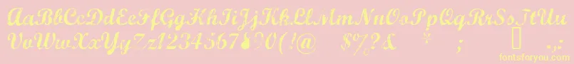 Marcelle Font – Yellow Fonts on Pink Background
