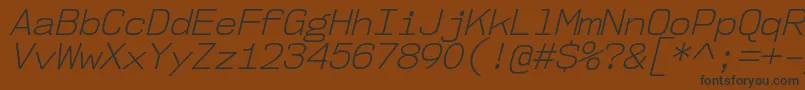 Шрифт Nk57MonospaceNoLtIt – чёрные шрифты на коричневом фоне