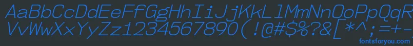 Nk57MonospaceNoLtIt Font – Blue Fonts on Black Background