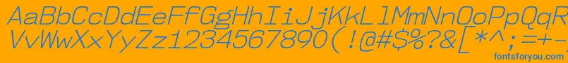 Nk57MonospaceNoLtIt Font – Blue Fonts on Orange Background