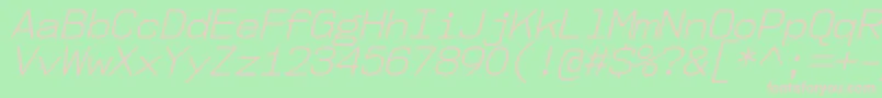 フォントNk57MonospaceNoLtIt – 緑の背景にピンクのフォント