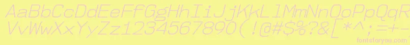 Nk57MonospaceNoLtIt Font – Pink Fonts on Yellow Background