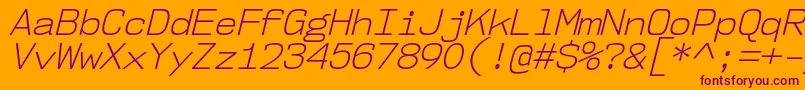 Nk57MonospaceNoLtIt Font – Purple Fonts on Orange Background