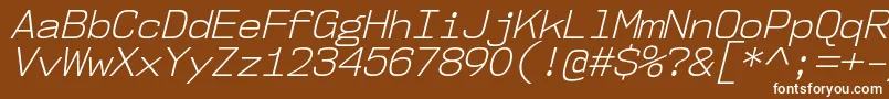 Шрифт Nk57MonospaceNoLtIt – белые шрифты на коричневом фоне