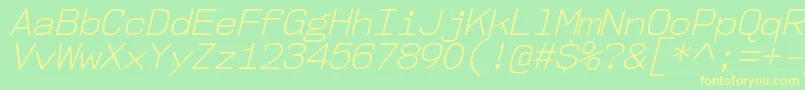 Nk57MonospaceNoLtIt Font – Yellow Fonts on Green Background